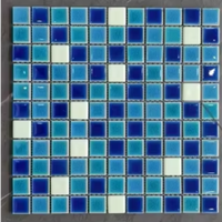 Leuchtende Glasmosaik-Bodenfliesen für Badezimmer Schwimmbad Blaue Farbe Modernes Europäisches Design Wasserbeständig für Schlafzimmer Hotel