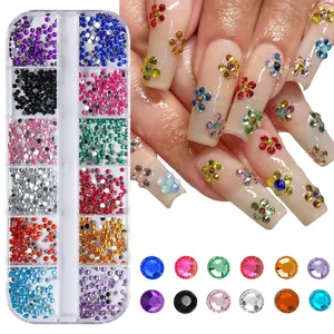 12 Grilles de Strass Scintillants pour Nail Art - Pierres à Dos Plat pour Décoration Polyvalente - Ornent les Ongles, les Chaussures et les Sacs à Maquillage - Product Image 2
