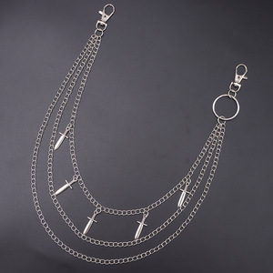 Multi Layer Metal Waist <b>Chain</b> With Sword Pendant Zinc Alloy Fashion Body <b>Chain</b> For Casual Wear - Product Image 6