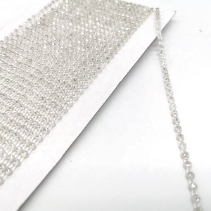 LX Wholesalehot מכירה SS8 אחת קו לתפור על פלסטיק קריסטל ריינסטון פסי פלסטיק ריינסטון קישוטי שרשרות - Product Image 2