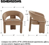 Chaise d'appoint moderne en velours kaki du milieu du siècle fauteuil à dossier rembourré confortable salon pour les chambres du salon