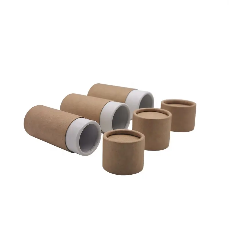 Bio degradable natural paper tube carton box for perfume essential oil glass bottle packaging