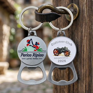 Décapsuleur personnalisé en alliage de zinc émaillé et imprimé, porte-clés décapsuleur de bière avec logo et code QR pour restaurants et événements - Product Image 4