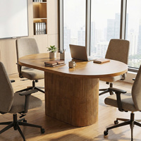Table de conférence 47,24 pouces 4 personnes Moderne Écologique Durable Bois Mobilier de bureau commercial Gestion des câbles