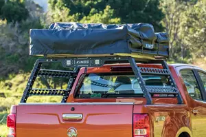 Rak tempat tidur truk, Universal 4x4 tahan air baja pickup rak atas tangga dengan lampu