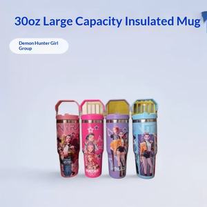 Nouvelle <span class=keywords><strong>tasse</strong></span> à café glacé transfrontalière de 30 oz en acier inoxydable 304, portable pour voiture, avec paille, motif <span class=keywords><strong>Demon</strong></span> <span class=keywords><strong>Slayer</strong></span>, cadeau pour étudiants - Product Image 2