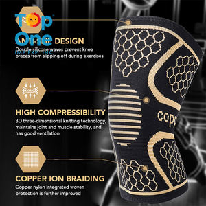 Top One Compression Genouillère Brace Durable et Cuivre Infusé pour Soulagement de la Douleur Arthrite et Soutien - Product Image 2