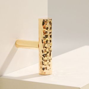 锤击黄铜金色手柄黄铜拉门家具五金橱柜抽屉手柄 - Product Image 3