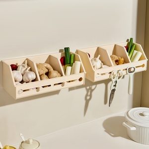 Support OEM Heavy Duty Wall-Mounted Plastic <b>Storage</b> Basket Suction Cup <b>Kitchen</b> <b>Rack</b> for Garlic Ginger and Scallions - Product Image 6