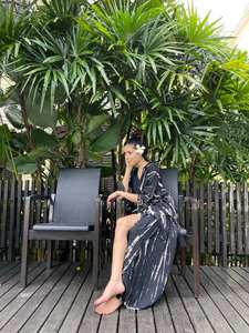 Nouveau Style Boho Belle Kimono Robe Vintage D'été Floral Bohème Tie Dye Naturel Vacances Long Kimono Surdimensionné Longueur Tissé - Product Image 2