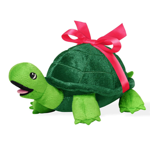 Peluche Tortue Verte Réaliste Personnalisée avec Nœud Brodé, Jouet en Peluche pour Enfants de Tous Âges - Product Image 1