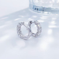 Orecchini a Cerchio con Diamanti da Laboratorio per Donna, in Platino Pt950, Stelle Brillanti, Lusso e Moda, Orecchini a Cerchio Raffinati con Diamanti Coltivati in Laboratorio
