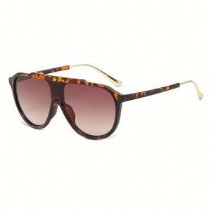 Gafas de Sol de Moda 2022, Montura Transparente Verde Retro, Lentes de Una Pieza, Gafas de Sol de Gran Tamaño para Mujer - Product Image 2