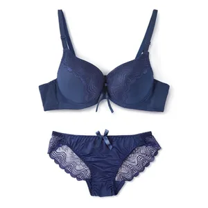 Conjunto de sujetador y bragas Push Up de encaje Sexy para mujer, regalos de navidad