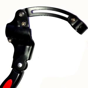 Béquille de vélo réglable en hauteur, en alliage semi-aluminium, fixation latérale, couleur noire, pour support de vélo - Product Image 1
