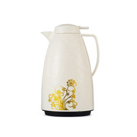 Thermos portable de grande capacité 2L avec doublure en verre et couvercle en plastique, design moderne du Moyen-Orient, pour thé et café