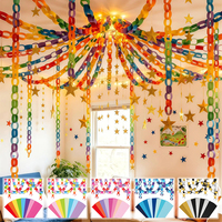 Handgemachtes Papier DIY Buntes Kartonpapier Kreisförmige Papierkette für Schulgeburtstagsfeier-Dekoration zur Atmosphärengestaltung