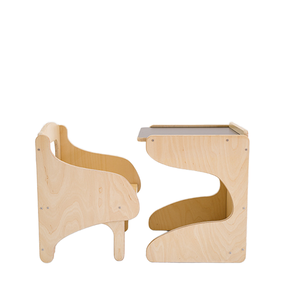 Ensemble table et chaise Montessori moderne pour sevrage, ergonomique en bois massif, pour chambre et salon des tout-petits, conçu pour le confort - Product Image 1