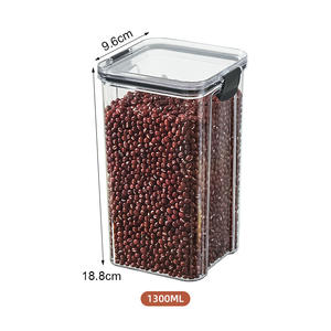 Boîte de stockage des aliments réservoir de bocal avec couvercle étanche à l'humidité garder frais conteneurs accessoires de cuisine Transparent cuisine Grain plastique - Product Image 3