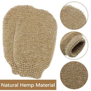 Custom Logo Exfoliating Sisal Gloves Shower Natural <b>Body</b> Scrubber <b>Body</b> Massager Beauty <b>Body</b> <b>Scrubs</b> for Bath and Shower Woman Man - Product Image 3