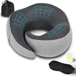 Cuscino Da Viaggio In Memory Foam – Ergonomico, Portatile Con Borsa, Per Collo E Schiena, Grigio - 6