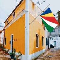 Drapeaux des Seychelles en gros 3x5 pieds, polyester 68D/100D, personnalisation de tous les drapeaux nationaux, expédition rapide, fournisseur fiable, livraison rapide