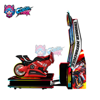 Simulateur de course coloré pour 2 joueurs, enfants et adultes, divertissement, 4 écrans, moto, jeux d'arcade à pièces