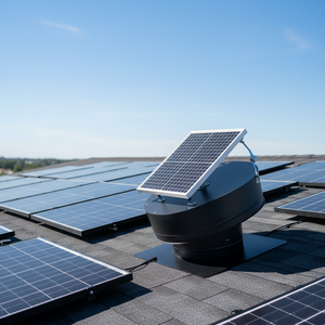 Ventilateur <span class=keywords><strong>d</strong></span>'extraction de toit industriel solaire DC 466~582mm <span class=keywords><strong>pour</strong></span> atelier, ferme avicole, ventilation de grenier, serre, élevage - Product Image 1