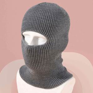 Winter Outdoor Ski Mask Solid Color Warm Knitted <b>Hat</b> with Single Hole Cap Custom Logo Balaclava - Product Image 5