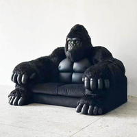 Canapé moderne VOXHOME en forme d'animal, canapé monstre King Kong Gorille pour salon, possibilité de personnalisation en cuir véritable, canapé 2 places