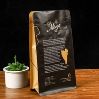 Sac à café recyclable personnalisé de 500 g pour l'emballage des grains de café, sac à fond plat haute barrière avec fermeture éclair