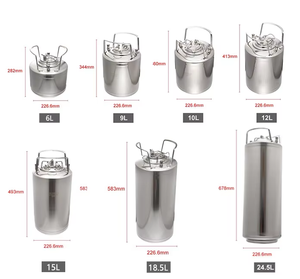 Vente en gros de fûts à <span class=keywords><strong>bière</strong></span> de <span class=keywords><strong>6L</strong></span>, 9L, 10L, 12L en acier inoxydable SS304, avec système de verrouillage à bille et à broche - Product Image 6