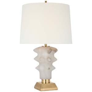 Table Lamp With Marble Base And Gold Finish White Shade For Home Decor Bedroom Nightstand <b>Lighting</b> - Product Image 1