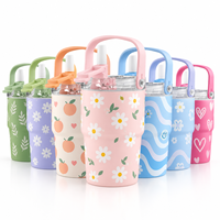 Gobelet à eau personnalisé de 450 ml avec poignée et paille, tasse réutilisable, OEM ODM, vente en gros
