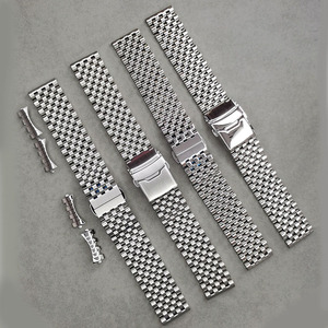 Extrémité de courbe 20mm <span class=keywords><strong>22mm</strong></span> maillons à vis solides remplacement de <span class=keywords><strong>bracelet</strong></span> de <span class=keywords><strong>montre</strong></span> 7 perles <span class=keywords><strong>Bracelet</strong></span> de <span class=keywords><strong>montre</strong></span> en acier inoxydable avec fermoir pliant - Product Image 1