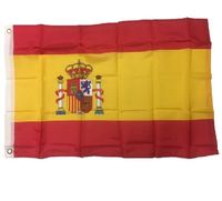 Drapeau espagnol neuf en gros 3*5 pieds avec en-tête en toile, double couture, bannière nationale espagnole 100% polyester