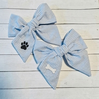 Nœuds papillon de luxe faits main en seersucker pour chiens et chats, brodés en coton, colliers personnalisés pour animaux de compagnie, accessoires en gros