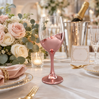Verre à vin en cristal or rose 100 % inspecté par contrôle qualité, hauteur 20 cm, bordure découpée au laser, gobelet personnalisé, échantillon rapide en 7 jours pour hôtel