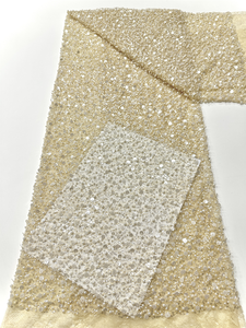 Ni.ai Aso EBI ผ้าลูกไม้แอฟริกันผ้าลูกไม้ประดับลูกปัดชุดแต่งงานปักเลื่อม - Product Image 4