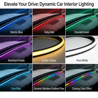 Bande LED RGB pour pare-brise avant, éclairage d'ambiance central, sans câblage, contrôle par application, lumière décorative modifiée pour voiture