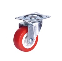 Roulettes pivotantes en plastique, 25mm, 30mm, 40mm, lumière rouge, avec verrou de frein, roulettes multidirectionnel universelles