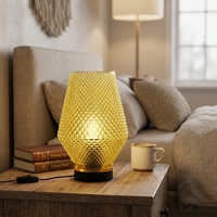 Lampe de table en métal pour chambre à coucher, lampe de table décorative en verre ronde moderne en métal pour salon, chambre à coucher, chevet