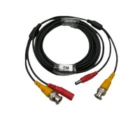 Cable de Vigilancia Compuesto Todo en Uno con Conectores BNC/DC, Conductor de Cobre Desnudo, 20 Metros, Dos en Uno Dedicado