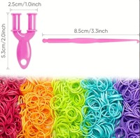 Bandas Elásticas para Hacer Pulseras, Kit de Fabricación de Pulseras de Goma Elástica de 15 mm para Niñas, Juguetes para Niños