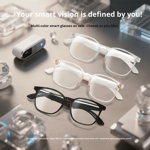 2025 Smart Glasses AI Translation for Bluetooth Connectivity 100+ Languages Real-Time Translation Music Listening Calling