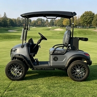 Voitures de golf utilitaires et de bonne qualité, deux places, 48 volts, électriques, avec pare-brise pliable et porte-sac pour le parcours de golf