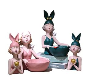 Sculpture de femme de Style européen, magnifique produit d'art en résine, décoration de <span class=keywords><strong>jardin</strong></span>, maison, petite fille, 1 pièce - Product Image 3