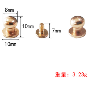 Boutons <span class=keywords><strong>rivets</strong></span> en laiton massif <span class=keywords><strong>à</strong></span> tête ronde, <span class=keywords><strong>à</strong></span> <span class=keywords><strong>visser</strong></span>, en or/noir canon/argent/bronze, différentes tailles pour l'artisanat du cuir, ceinture, portefeuille - Product Image 4