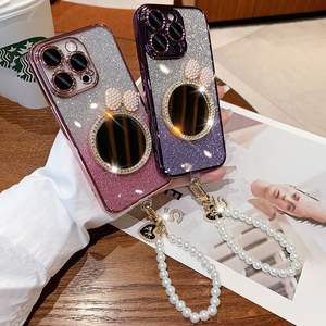 Nouvelle mode filles <span class=keywords><strong>coque</strong></span> de téléphone pour <span class=keywords><strong>iPhone</strong></span> <span class=keywords><strong>13</strong></span> 14 15 pro max <span class=keywords><strong>avec</strong></span> film d'objectif miroir créatif transparent protection brillance bling shell - Product Image 1