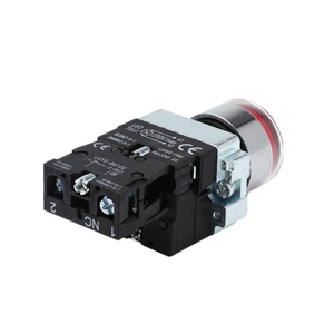 สวิตช์ปุ่มกดแบบรีเซ็ตตัวเองได้ ไฟ LED ส่องสว่าง 22 มม. IP41 พลาสติกและโลหะ 1NO - Product Image 2